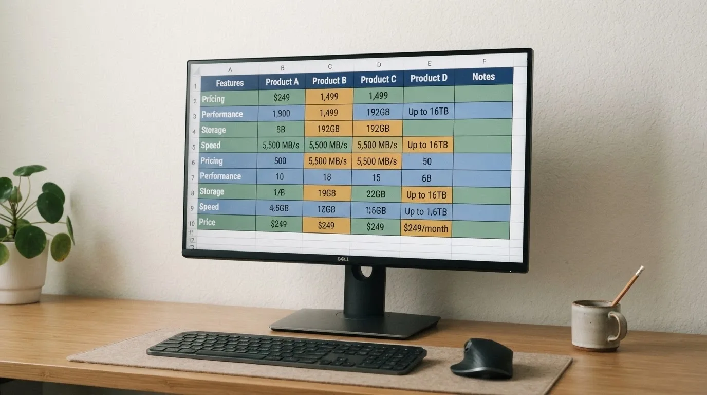 A desktop view of a comparison table with operator names, bonus amounts, wagering figures and max bet caps highlighted in different colours