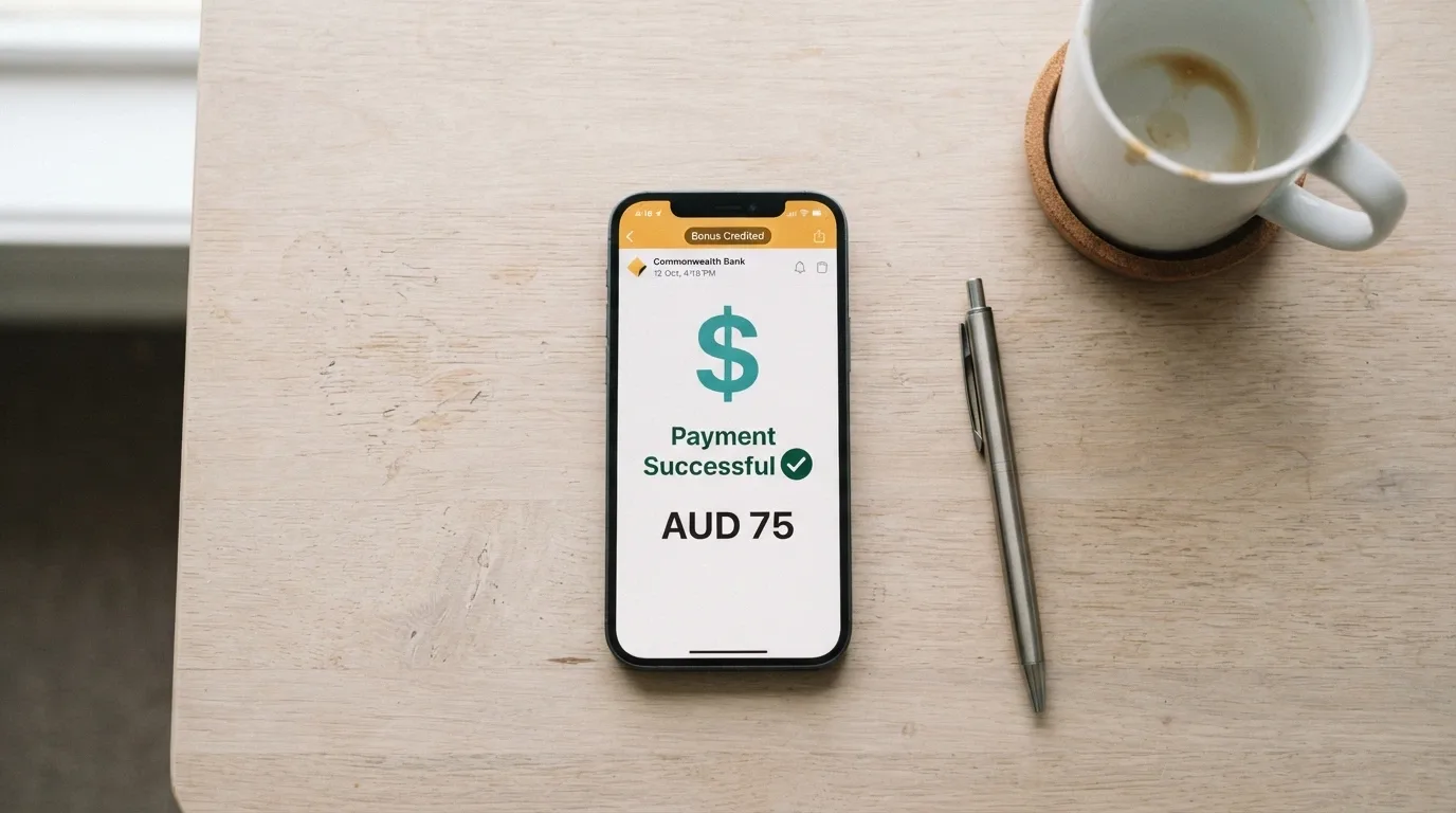 A smartphone screen showing a PayID payment confirmation with an Osko logo — the deposit amount and a reload-bonus-credited notification visible.